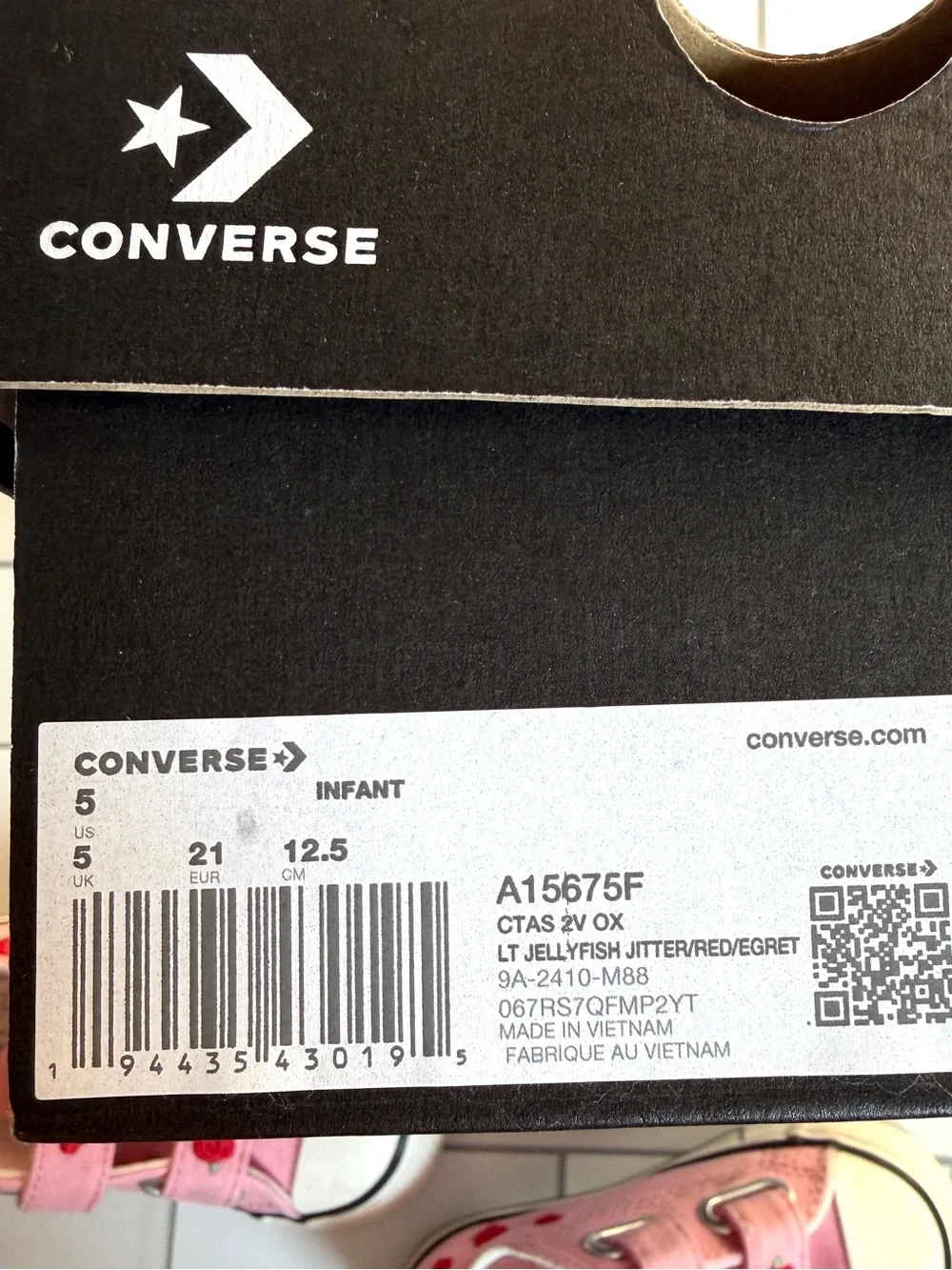 5🌹 Converse Chuck Taylor All Star Valentines Day Easy On Pink Red Velcro Shoes